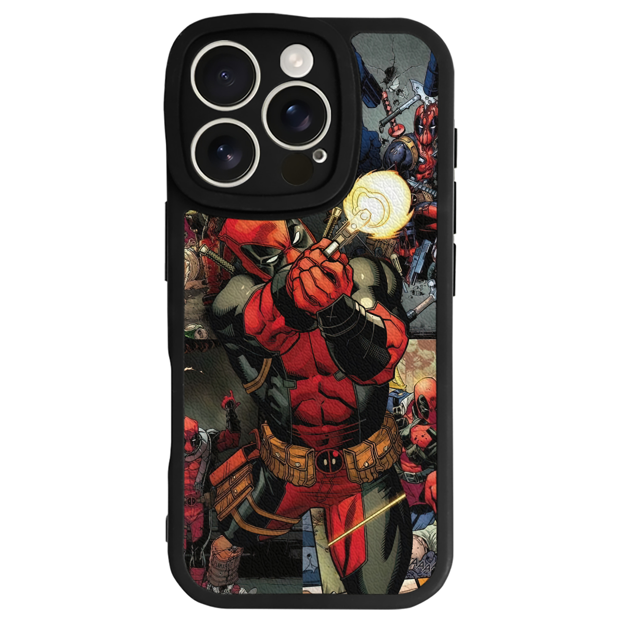 （画像用） Deadpool デッドプール 【iPhone 16シリーズ対応】シリコンスマホケース（レザー調） 材質：シリコン